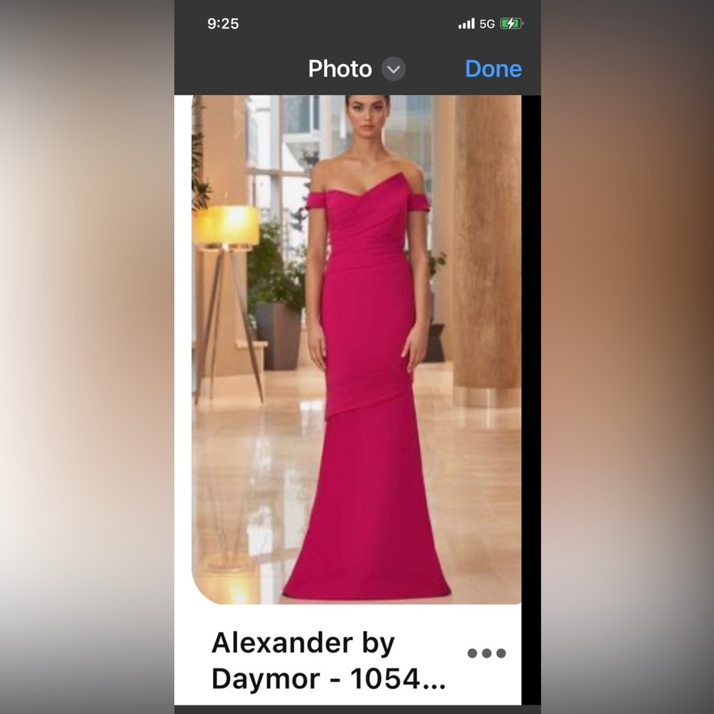 Alexander by Daymor size 2 gown. Zip off bottom. Fuschia color NWT and bag